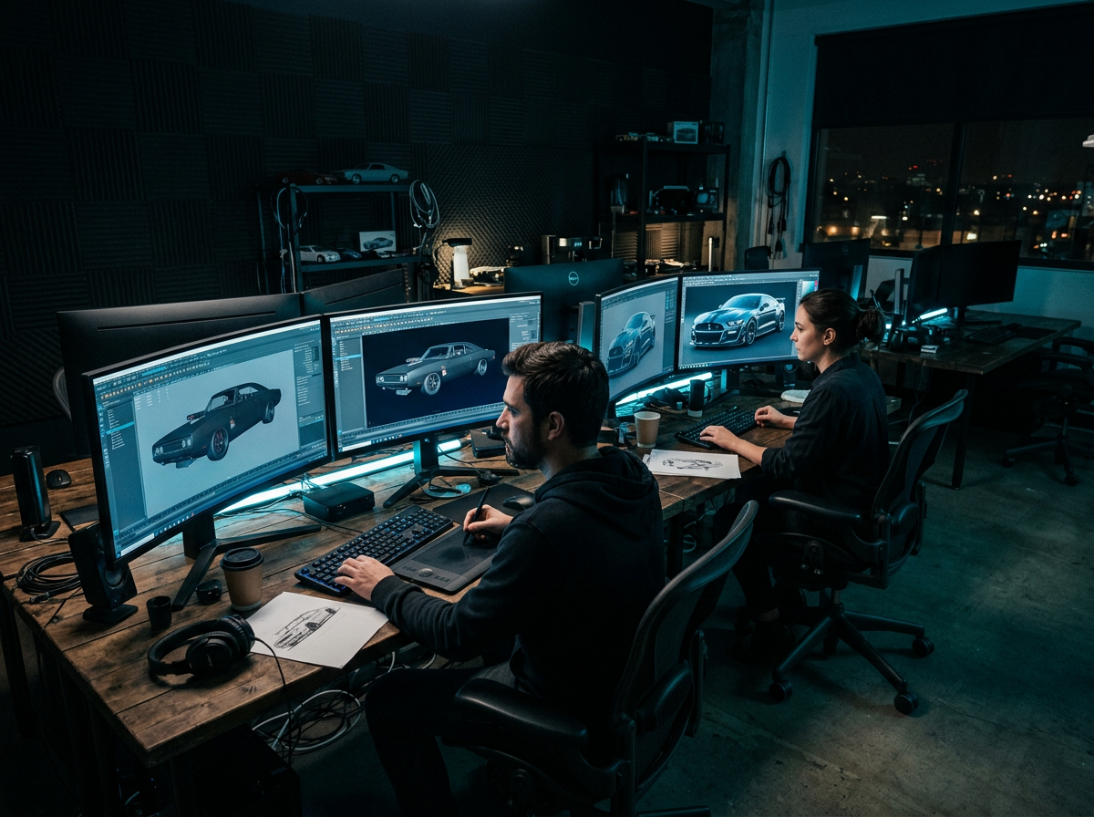 Shelby Noir digital automotive artists at work